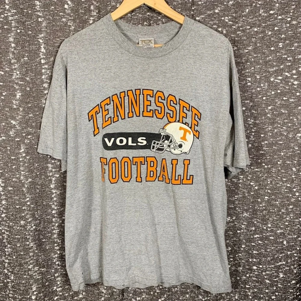 Vintage Tennessee Vols Football T-Shirt TCX Apparel Gray Men's XL UT Volunteers